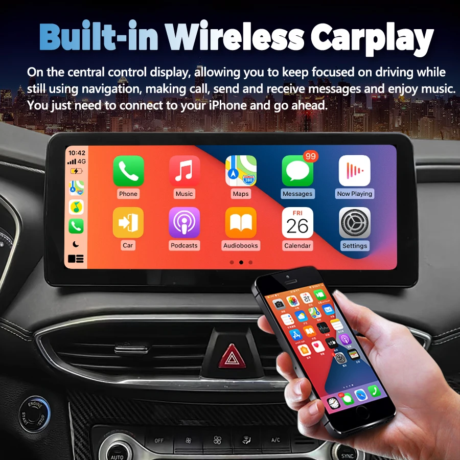 12,3-дюймовый IPS-экран Android 14, музыкальная стереосистема для HYUNDAI Santa Fe 2019-2021, GPS CarPlay, навига, мультимедийный видеоплеер, Bluetooth (art.: 3920caae64934) - 3920caae64934