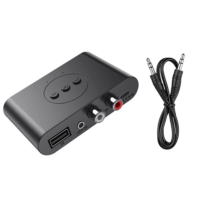 

Bluetooth 5.0 Audio Receiver U Disk 3.5mm AUX Jack Stereo Music Wireless Adapter with Mic for Car Kit Speaker Amplifier
