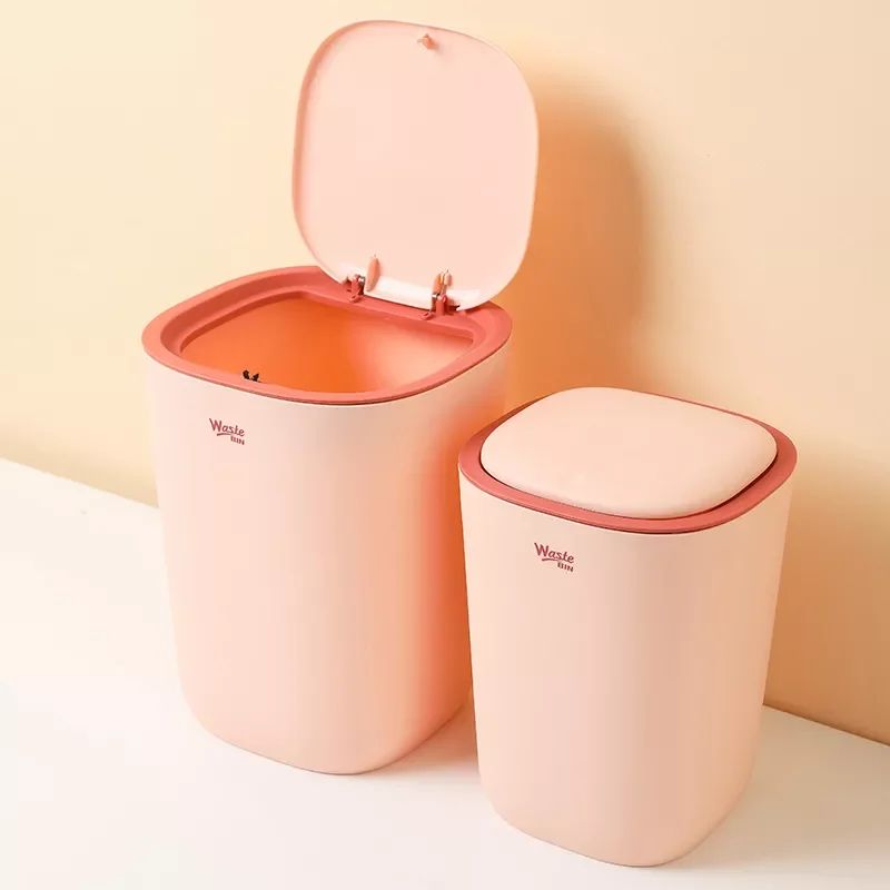 

NEW2023 Trash Sorting High Capacity Flip Press Ring Press Garbage Bin Snap Cover Home Essentials Water Proof Trash Can For Kitch