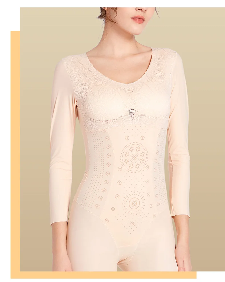 Linbaiway Women Slim Shape Bodysuits Postpartum Recovery Shapewear Body Shaping Clothes Belly Lifting Arm Full Body Underwear