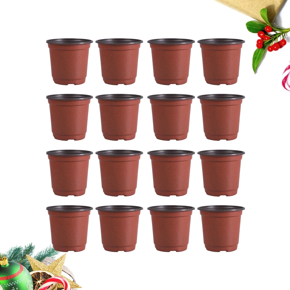

30 PCS Flower Pot Plastic Basin Flowerpot Small Succulent Plants Live Mini Pots Two-color