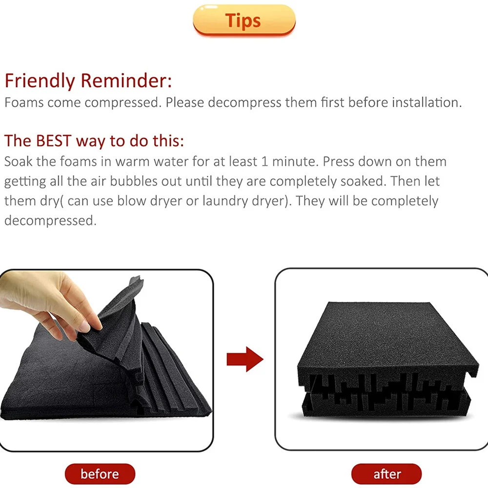 Студийные акустические панели из вспененного материала 24 дюйма | Уплотнительные