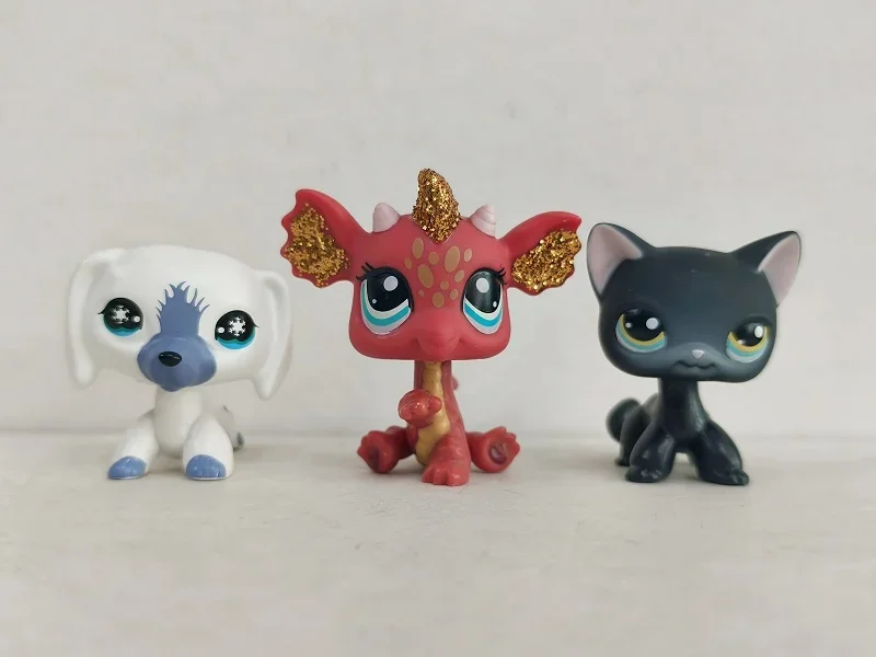 3 шт./лот LPS фигурка собаки дракона OOAK # 408 2484 336 Littlest Pet Shop Детская игрушка