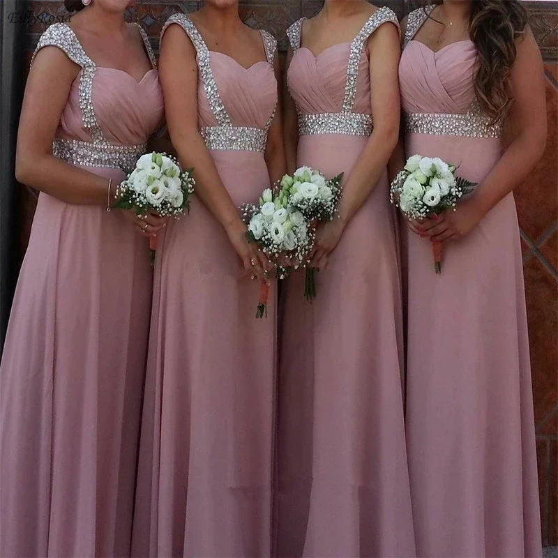 

A-Line Bridesmaid Dresses Long Chiffon Sexy Sweetheart Vestido Dama Honra Formal Evening Party Gowns Hot