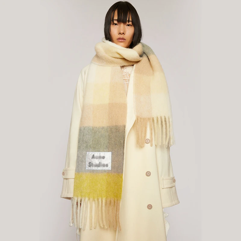 

Новинка 2021, зимние шарфы для женщин, шали, теплые палантины, женское одеяло из чистой пашмины, кашемировый шарф, повязка на шею, хиджабы, пала...