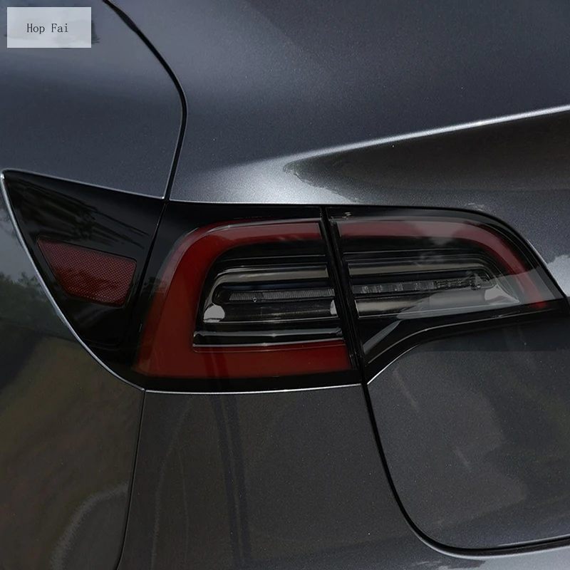 

Car Headlight Protective Film Headlamp Taillight Transparent Smoked Black TPU Sticker For Tesla Model 3 2021 2017-On Accessories