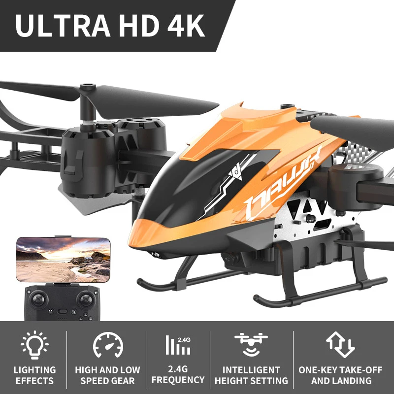 

LH X69 RC Helicopter with 2.4G 4K WiFi FPV HD Camera RC Plane Altitude Hold One-Key-Land/Off/Return RC Quadcopter Drone or Kids