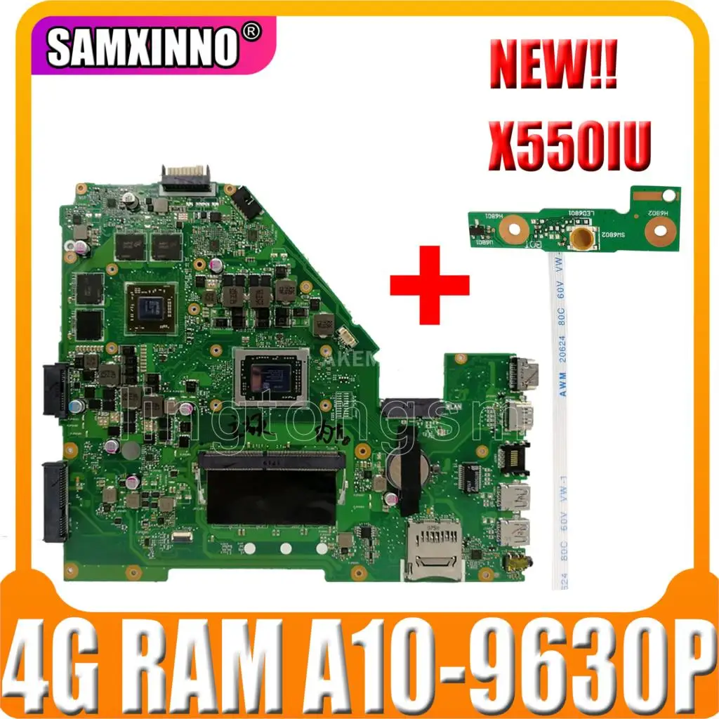 

Материнская плата Akmey X550IU для ноутбука Asus X550IU X550IK X550I VX50IU9830, протестированная оригинальная материнская плата 4G ОЗУ стандарта RX 460
