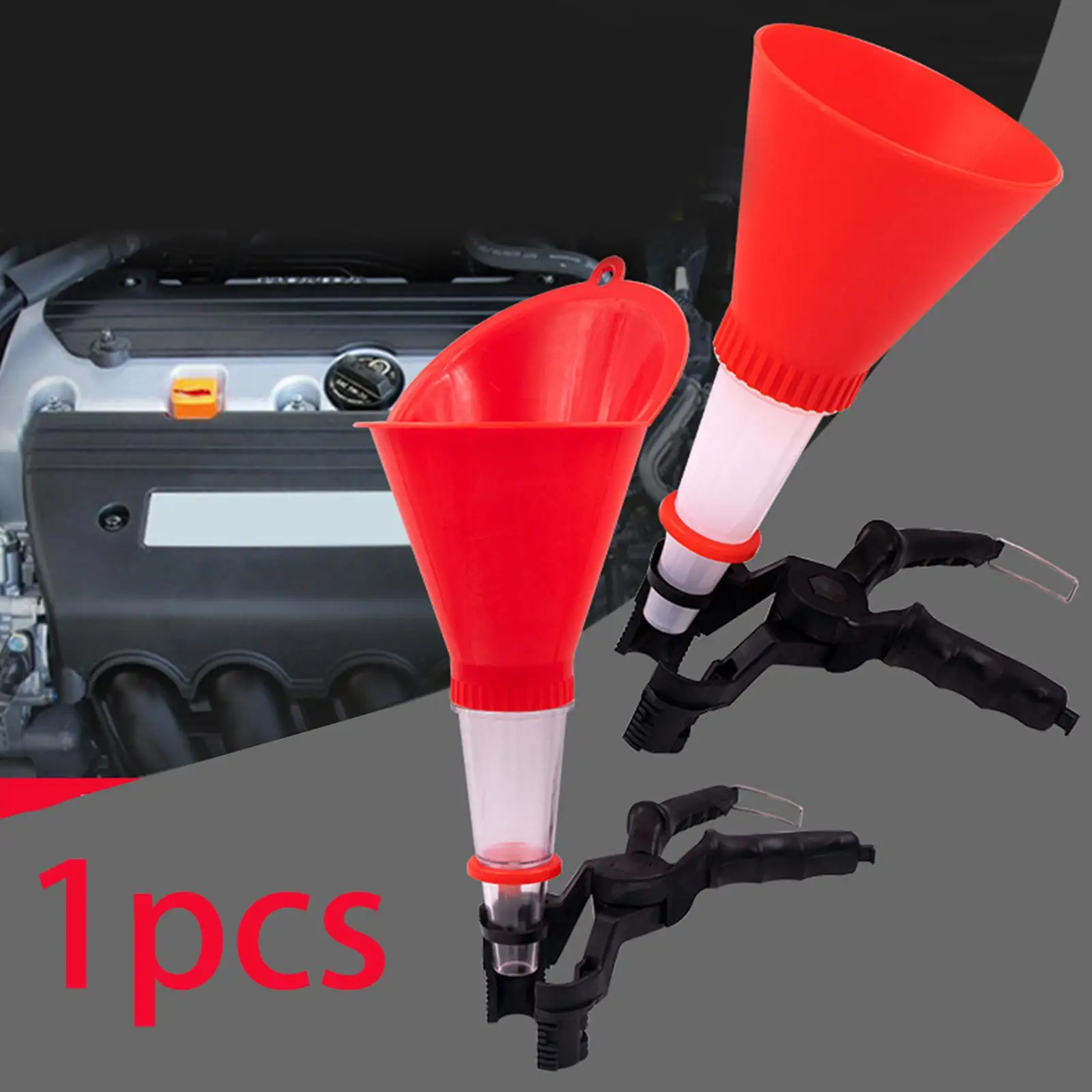 

Car Universal Engine Oil Funnel Adapters with Clamp Easily Install Rotatable