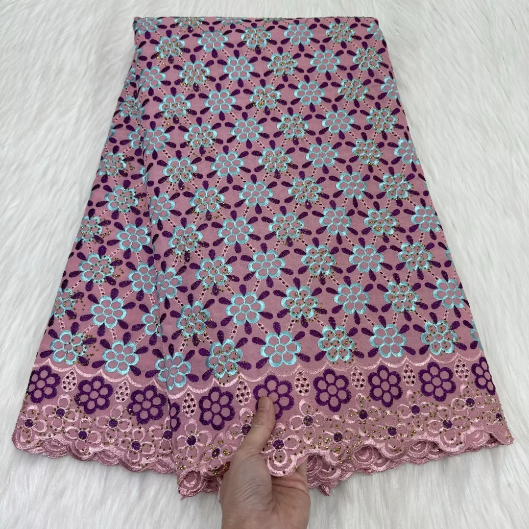 Новинка 2024 швейцарская вуаль кружево африканская ткань с Stonk 5 ярдов швейцарское