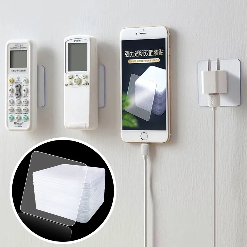 

Clear Waterproof Double-sided Tape Multifunctional Wall Hook Transparent Sticker Hook Self Adhesive Storage Hanger Home Storage