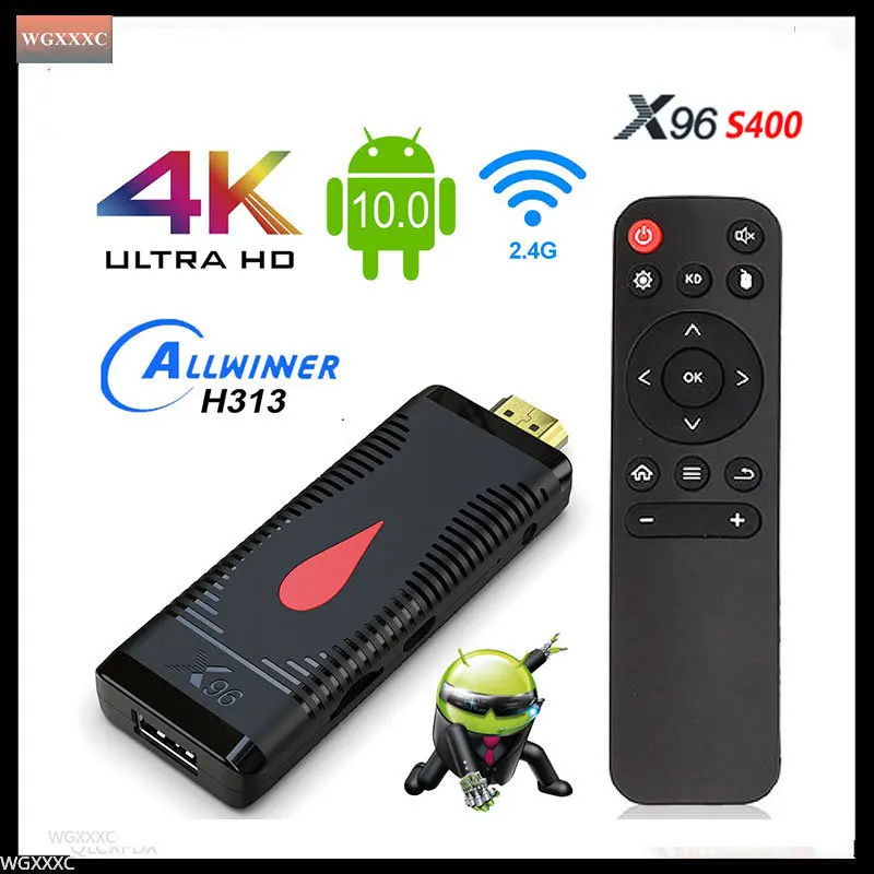 

TV Stick Android 10.0 X96 S400 TV Stick Android X96S400 Allwinner H313 Quad Core 4K 60fps 2.4G WIFI 2GB 16GB TV Dongle VS X96S