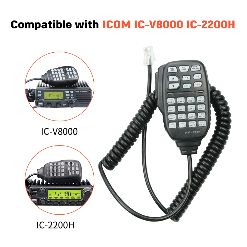 Original  Handheld Speaker Microphone Mic HM-133V For Icom Radio IC-2200H IC-V8000 IC208H IC-E208 IC-207H IC-E880