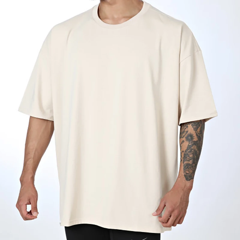 

Men's Sports Loose Top Fitness Casual Trend Fashion Short Sleeve Cotton T-Shirt