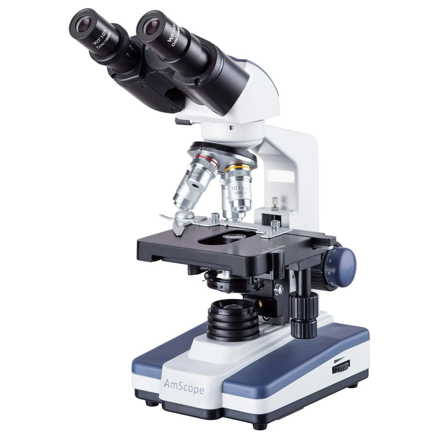 

Лабораторный бинокулярный комбинированный микроскоп AmScope 40X-2500X с 3D-сценой