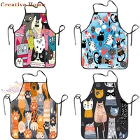 funny cat apron cute cooking apron for women men unisex chef funny aprons kitchen baking painting gardening and party