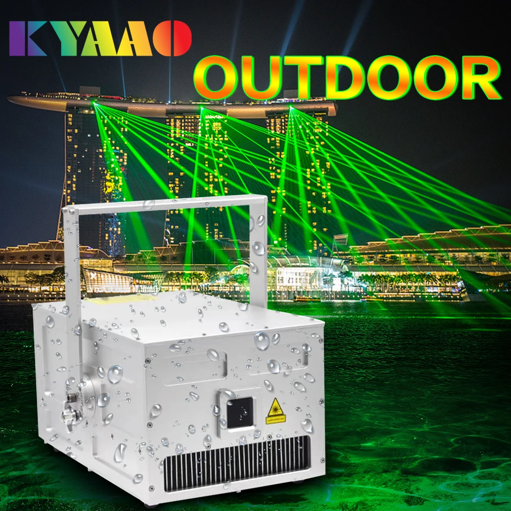 Новый водонепроницаемый 15 Вт уличный RGB лазер ILDA 40 кпс Landmark профессиональный