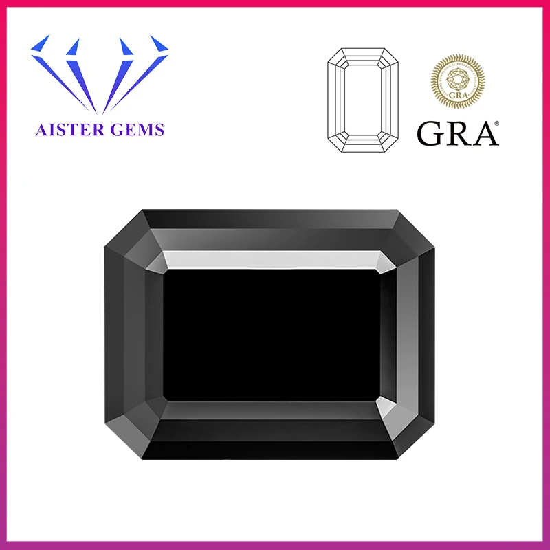 Алмазный тестер без выцветания с черным изумрудом 1 0-карат сертификатом GRA для