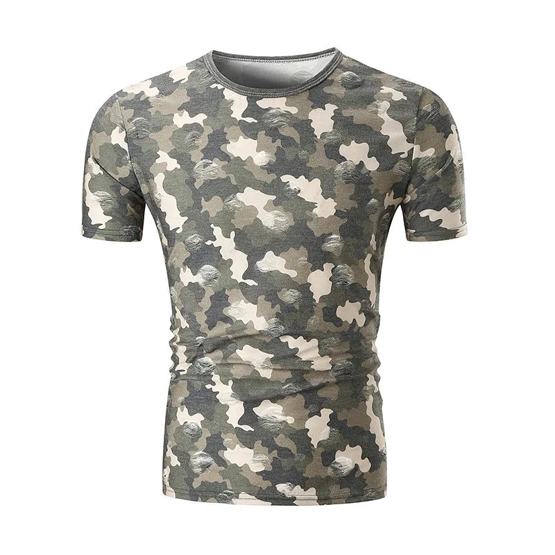 

2613-R-Summer trend tide brand loose cotton clothes half sleeve men's compassionate
