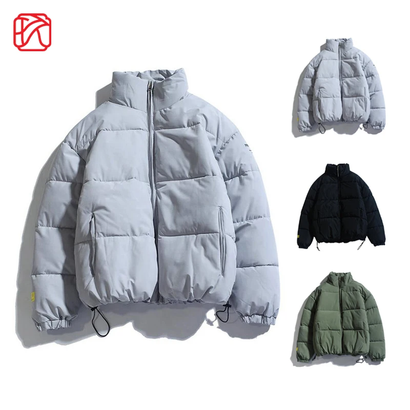 

Autumn Winter Parkas Men's Coat Warm Streetwear Cotton Coats Slim Male Jackets Solid Windproof Padded Men Outerwear Wholesale