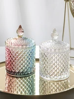 color candy jars transparent glass jewelry cosmetics food aromatherapy storage jars cotton swab boxes food jars home decoration