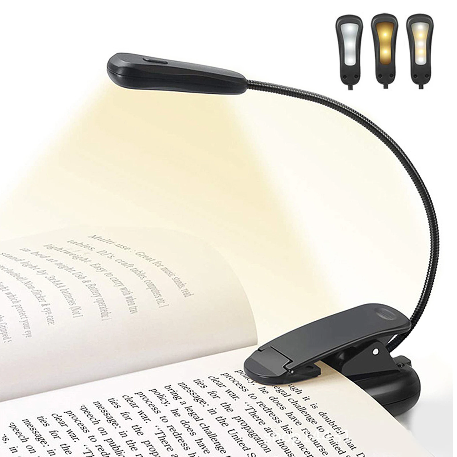 

5 LED Reading Lamp Home USB Rechargeable Bed 9 Brightness Modes Tablet Office