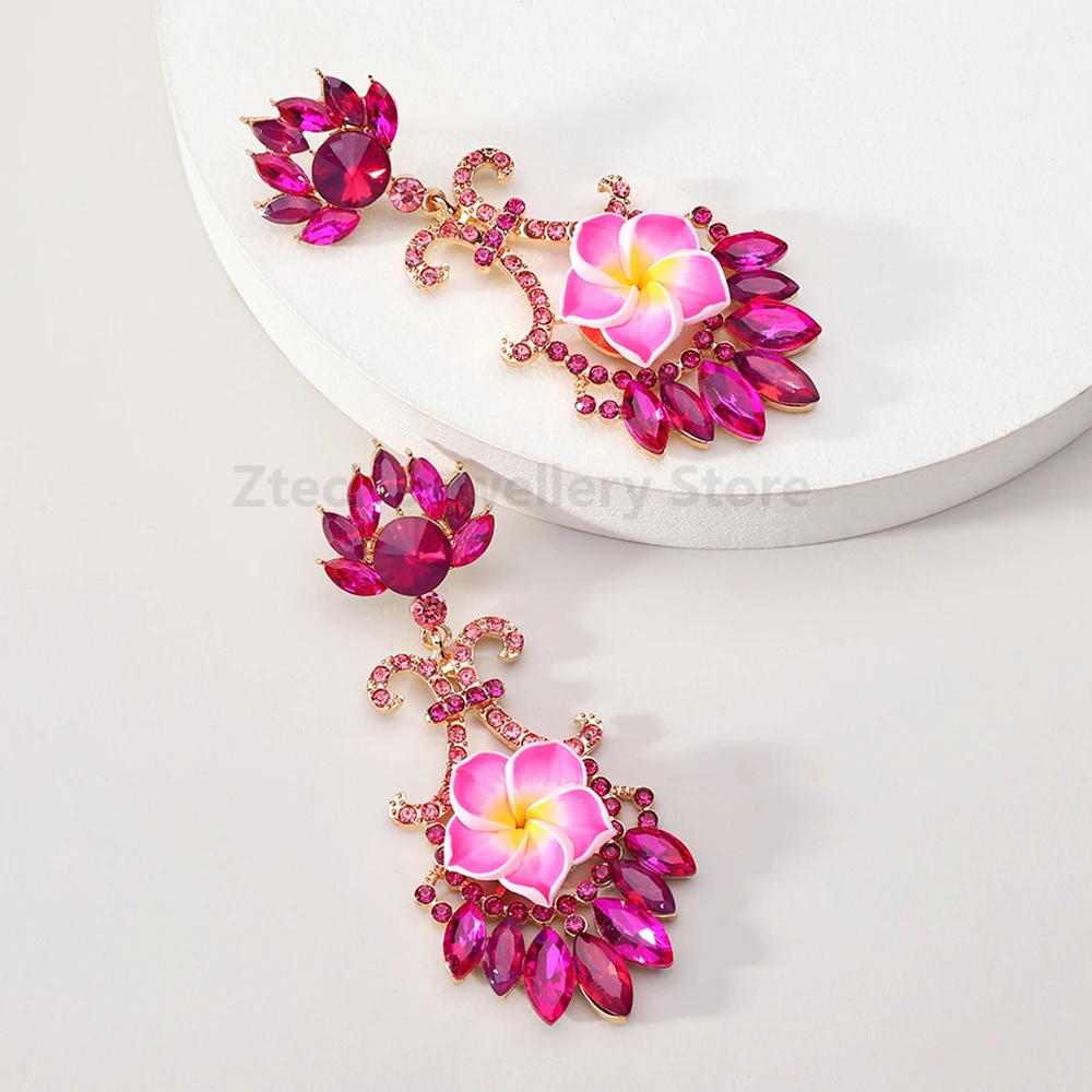 Богемный очаровательный цветочный декор хрустальный кулон элегантные винтажные