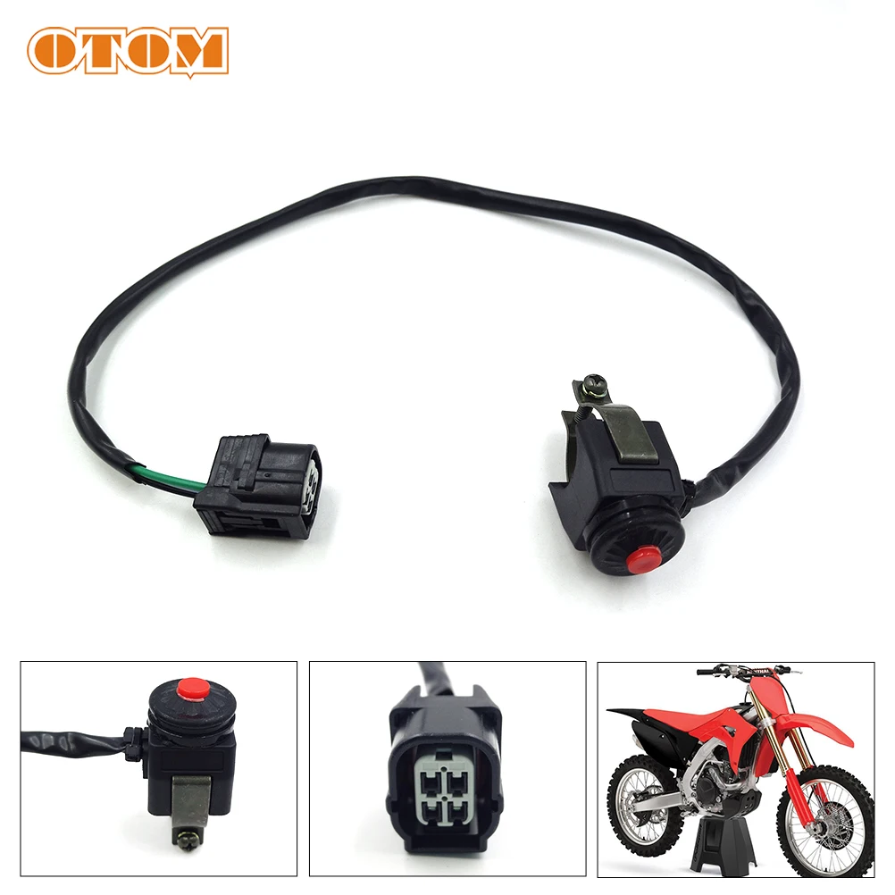 OTOM Motorcycle Flameout Switch Engine Stop Short Circuit Button 425mm Wire 35130-KRN-A81 For HONDA CRF250R CRF450R Dirt Bikes |