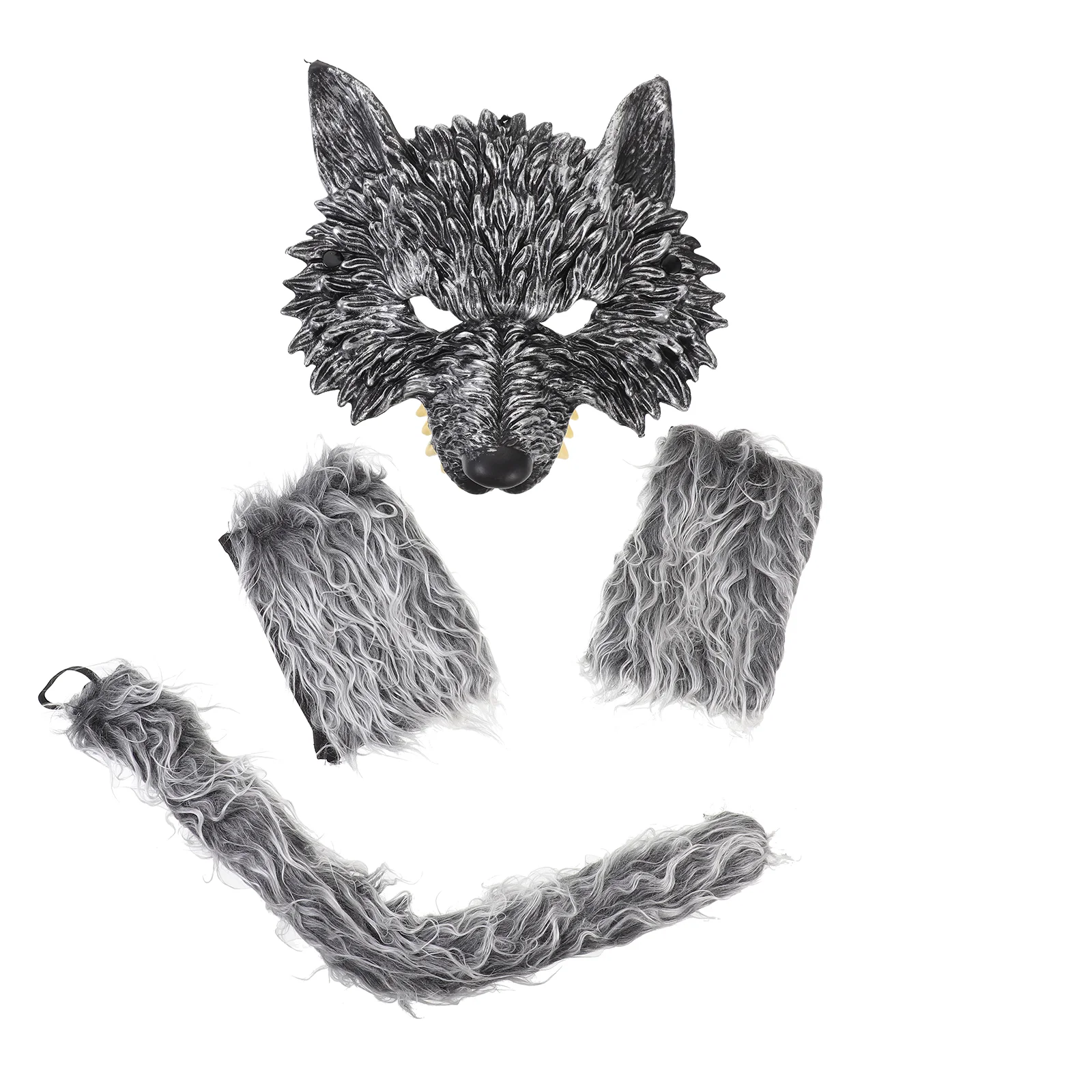 

1 Set Wolf Costume Wolf Mask Animal Cosplay Gloves Tail Fancy Dress Accessories
