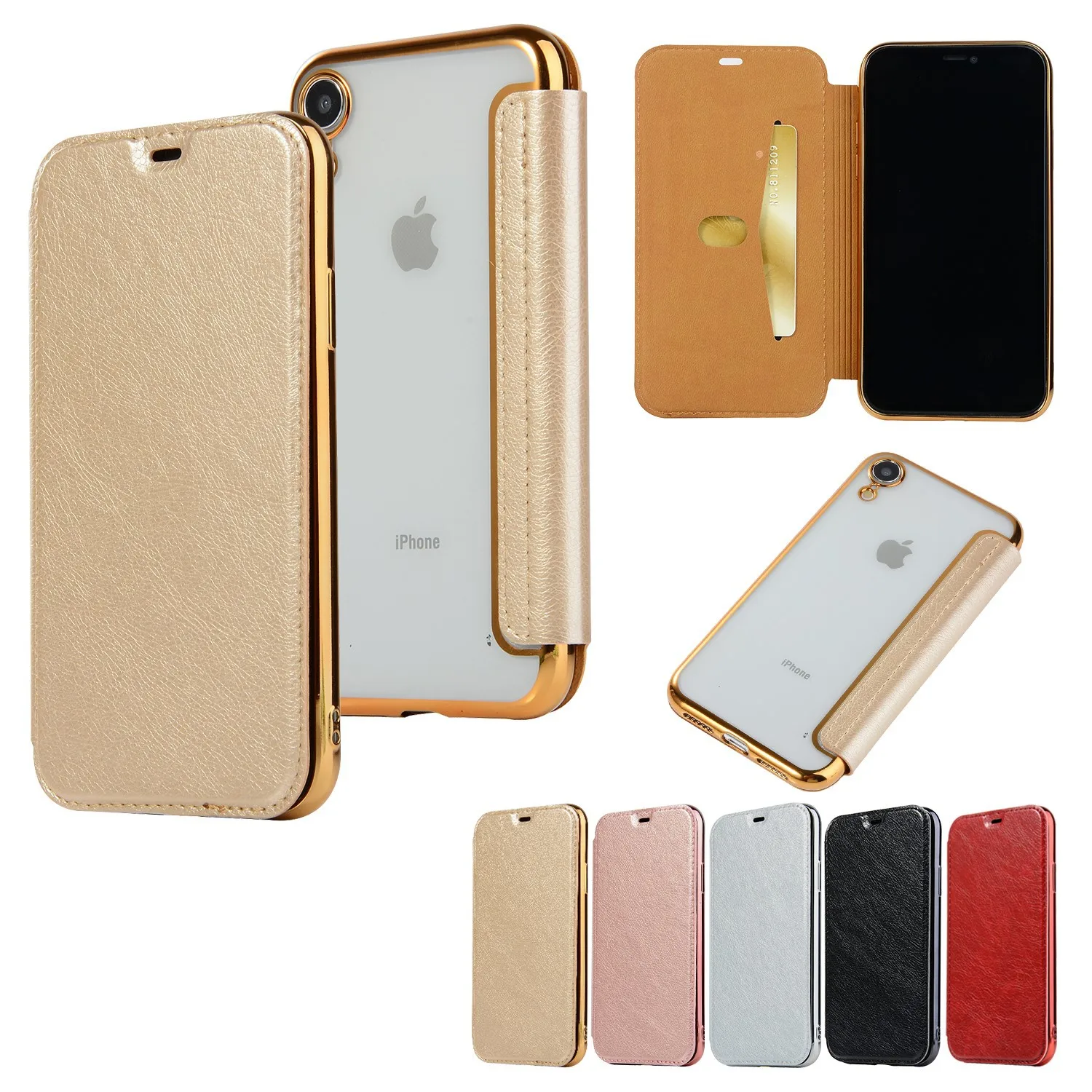 

For iPhone 14 13 12 11 Pro Max Mini XS XR X SE 2020 8 7 6 6s Plus 5S 5 Luxury Leather Wallet Flip Cover Card Slots Magnetic Case