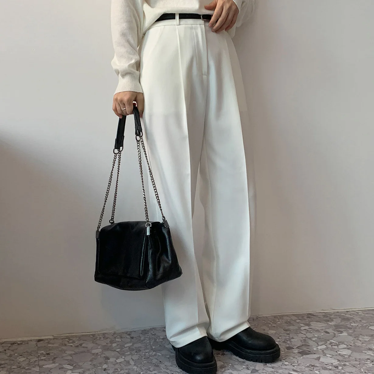 Новые популярные яркие цвета с высокой талией тонкие широкие прямые