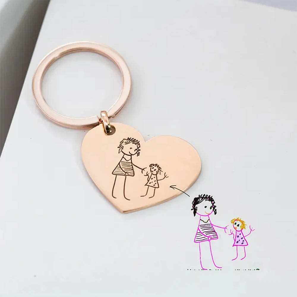 Men's And Women's Same Style Customized Key Ring Personalized Customized Photo Drawing School Bag Pendant Key Ring ChildrenGifts