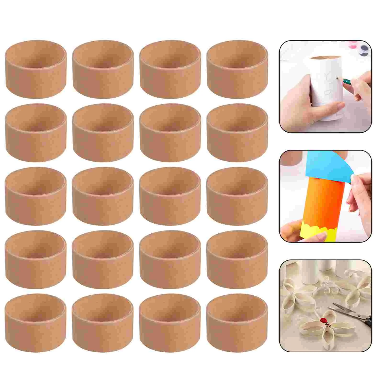 

20 Pcs Toddler Crafts White Paper Core Round Cardboard Tubes Lipstick Student Rolling