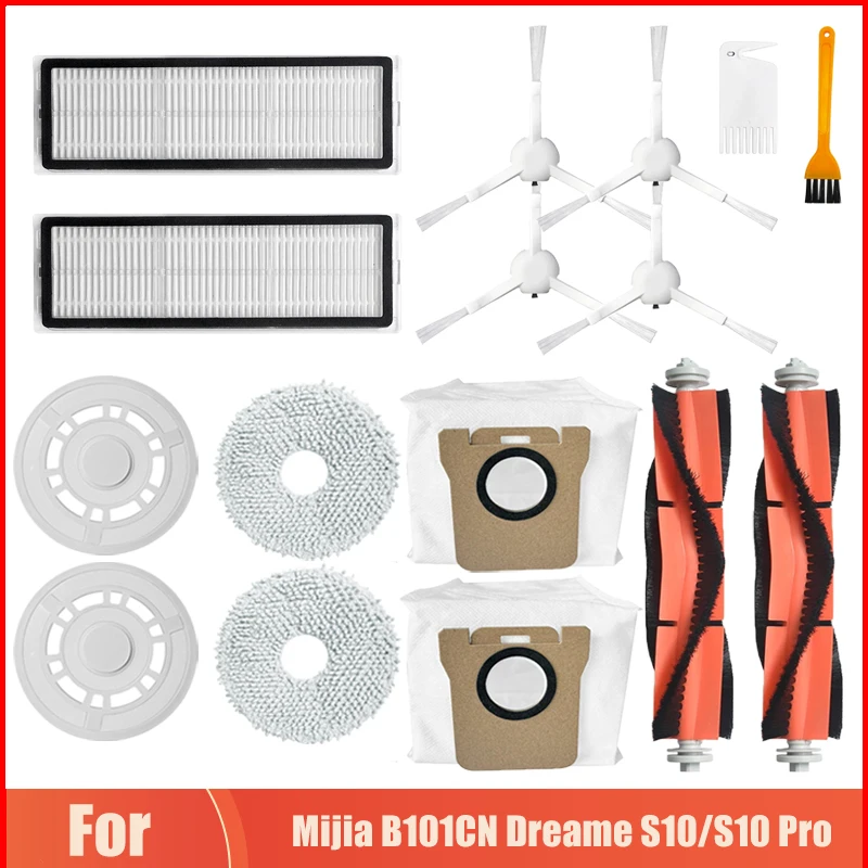 

Main / Side Brush Dust Bag Mop Cloth Stent Hepa Filter Replacement For Xiaomi Mijia B101CN Dreame S10/S10 Pro Vacuum Cleaner
