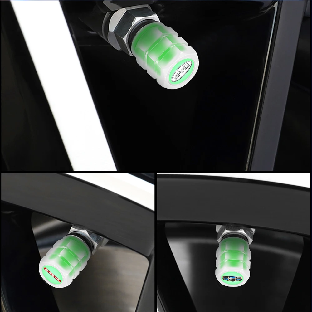 4Pcs New Fluorescent Luminous Car Tire Valve Caps Exterior Accessories For Audi Sline A3 8P 8L 8V A4 B8 B6 C6 C7 S5 A7 A5 Q5 Q3