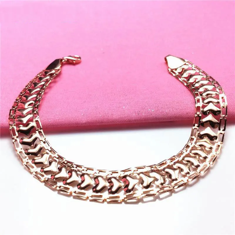 

Чистый 585 русский фиолетовый золотистый Блестящий широкий выпуск браслет для любви Модный классический дизайн изысканный 14k-браслет для же...