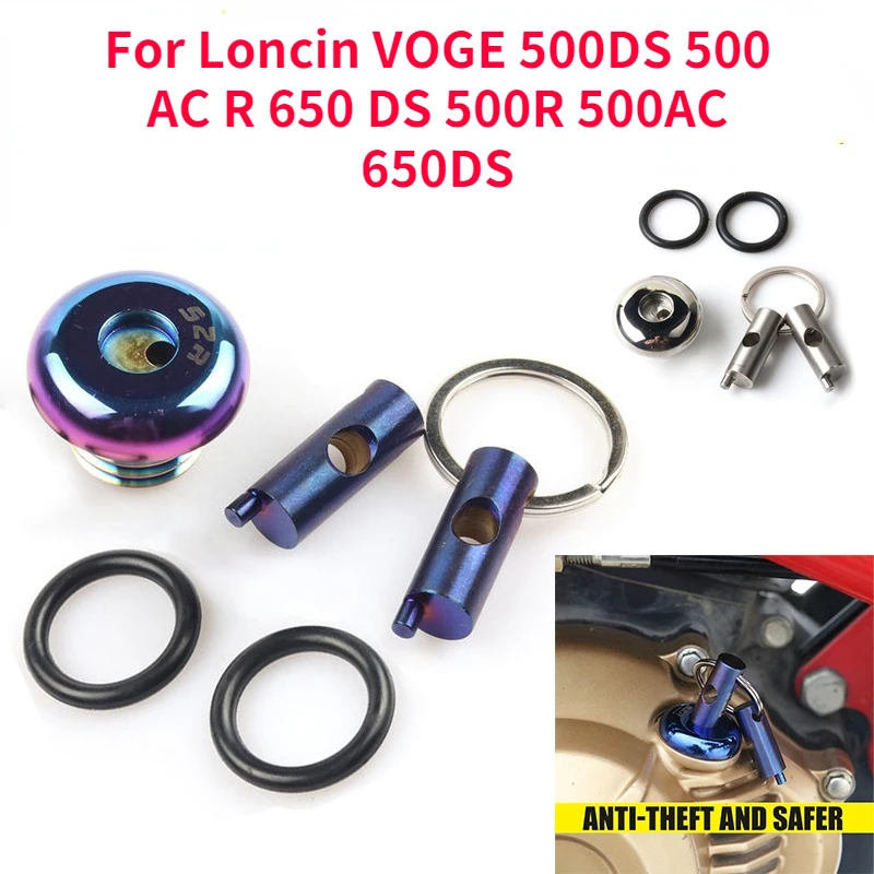 

For Loncin VOGE 500DS 500 AC R 650 DS 500R 500AC 650DS Motorcycle Engine Oil Filler Cup Plug Cover Cap Screw Dipstick Accessory