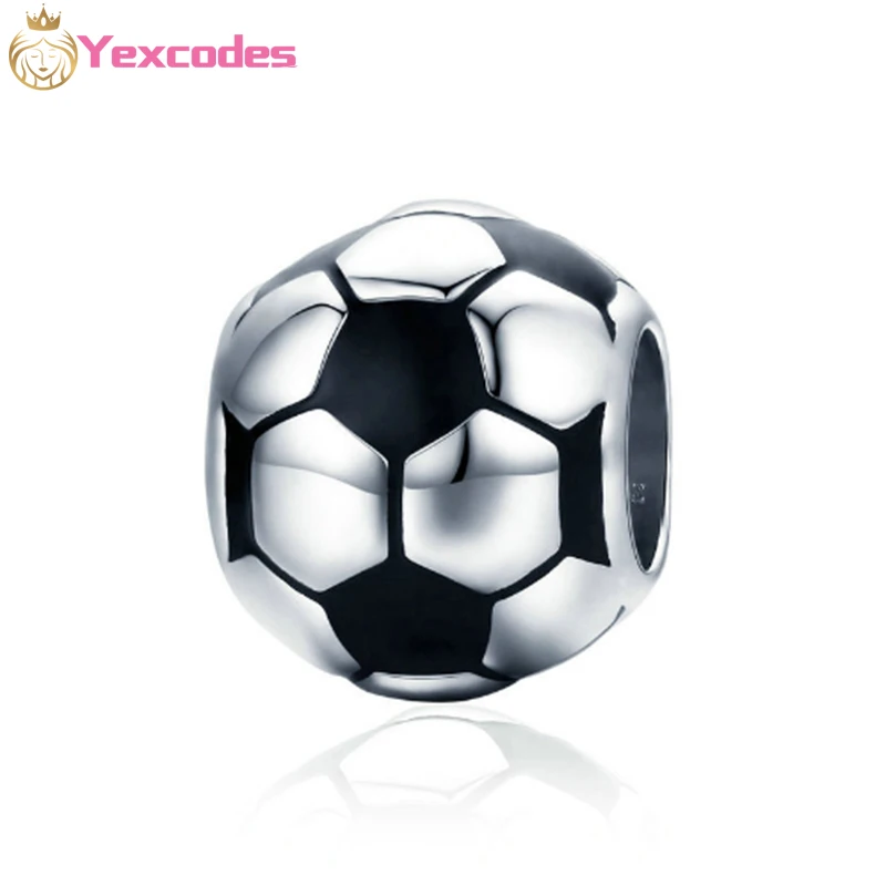 

2PCS New World Cup Football DIY Beads European Charm Bracelet Accessories Making That Ladies Bracelet Love FootballFan Welfare