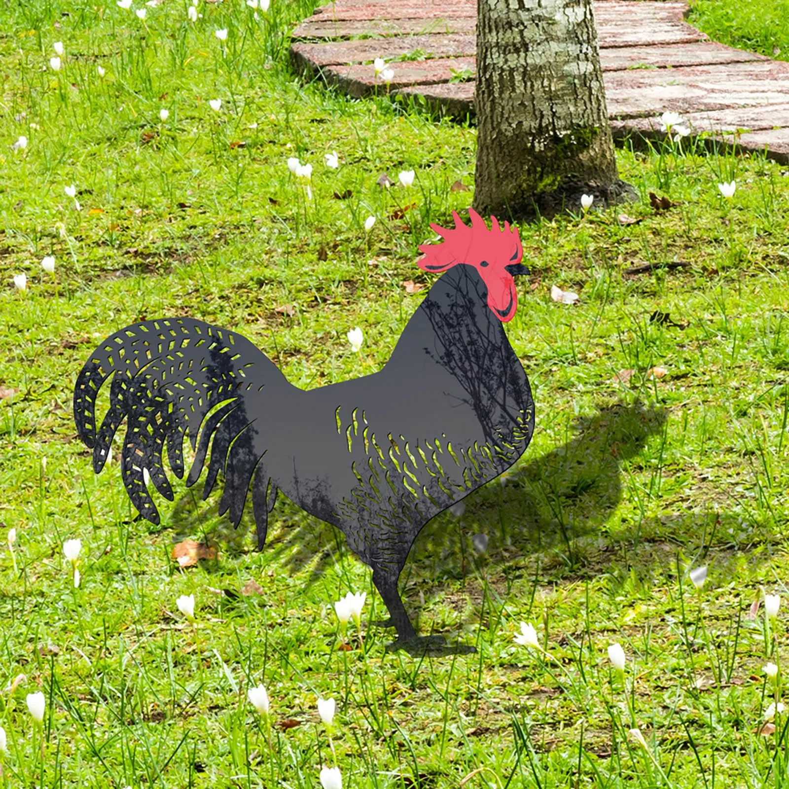 

Beware of Dog Keep Closed Sign Poultry Decoration Yard Insert Chicken Acrylic Mirror Sticker Yard Art Decoration Yard Decoration