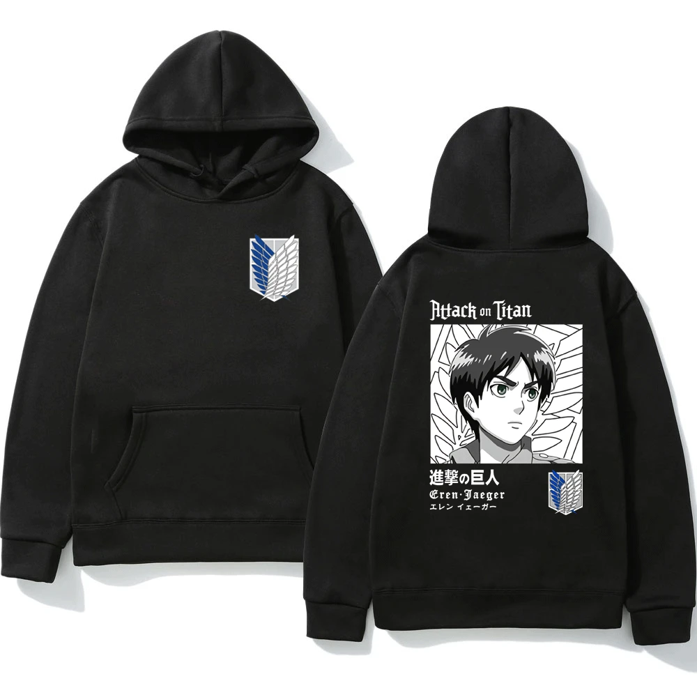 

Толстовка с аниме «атака на Титанов» для мужчин и женщин, пуловеры Эрена йера, Повседневная модная Толстовка с длинным рукавом, одежда, флис...