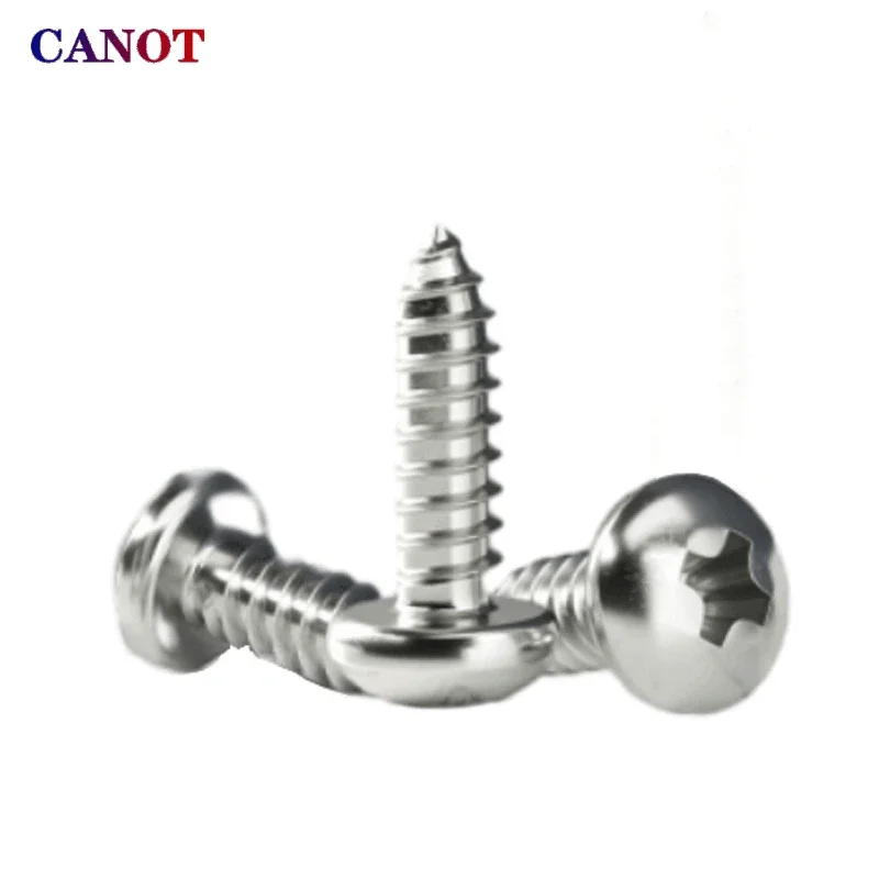 M1.4 M1.7 M2 M2.2 M2.6 M3 M3.5 M4 M5 M6 Small 304 stainless steel Cross Phillips Pan Round Head Self tapping Screw