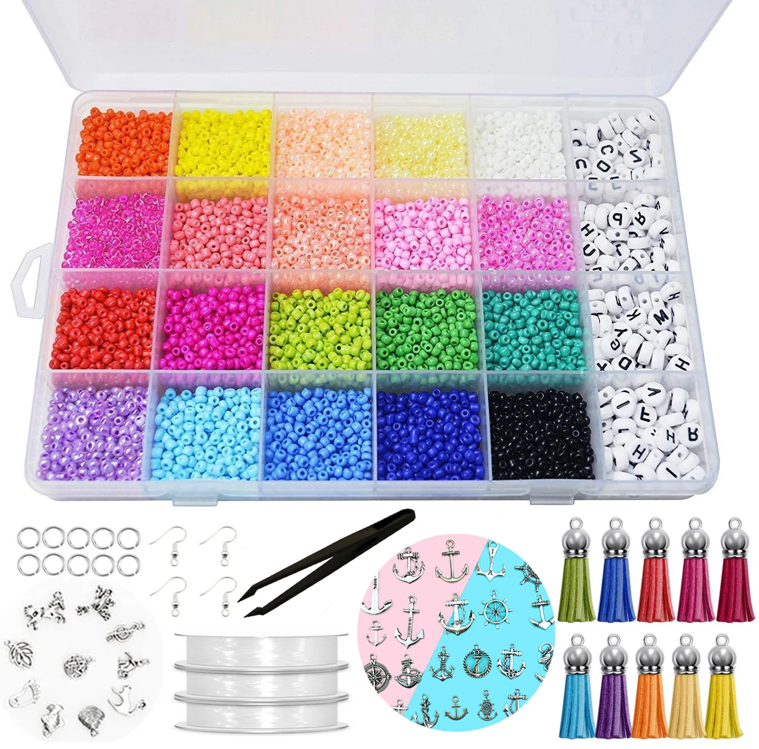 

3mm Charm Beads Glass Seed Bead Box Set Round Beads For DIY waist beads Jewelry Making Accessories 18 Colors Czech Beads