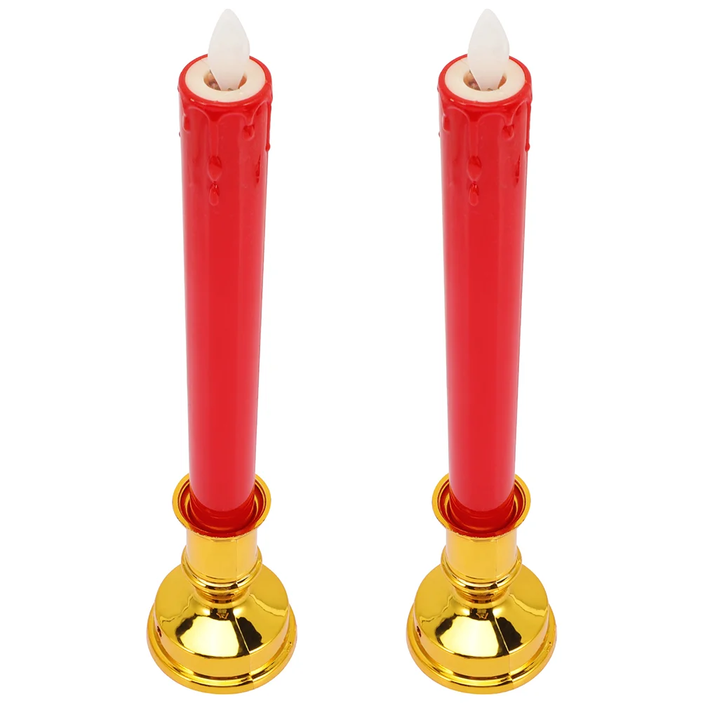 

2pcs Flameless Buddhism Lamps Lamps Altar Candles