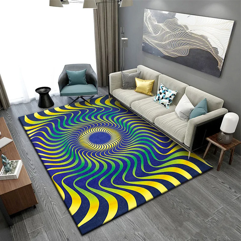 

Ковры геометрической формы для гостиной с противоскользящим рисунком, Домашний напольный коврик с принтом, бархатный, для детской, спальни,...