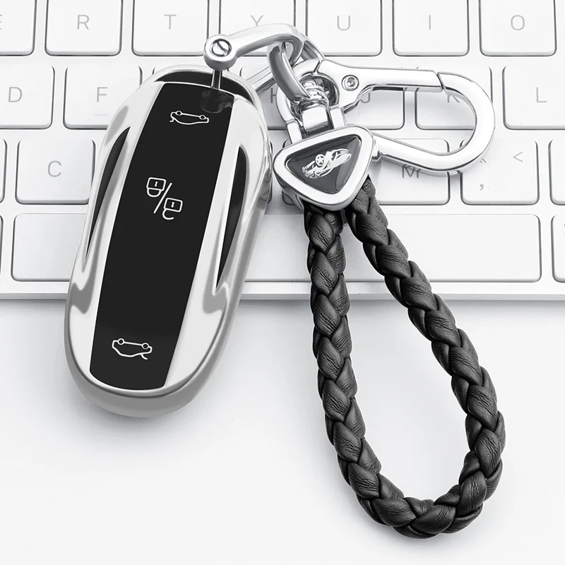 

Новый Гальванизированный чехол для автомобильного ключа из ТПУ для Tesla Model 3, модель Y, модель X, Модель S, аксессуары для интерьера автомобиля, ...