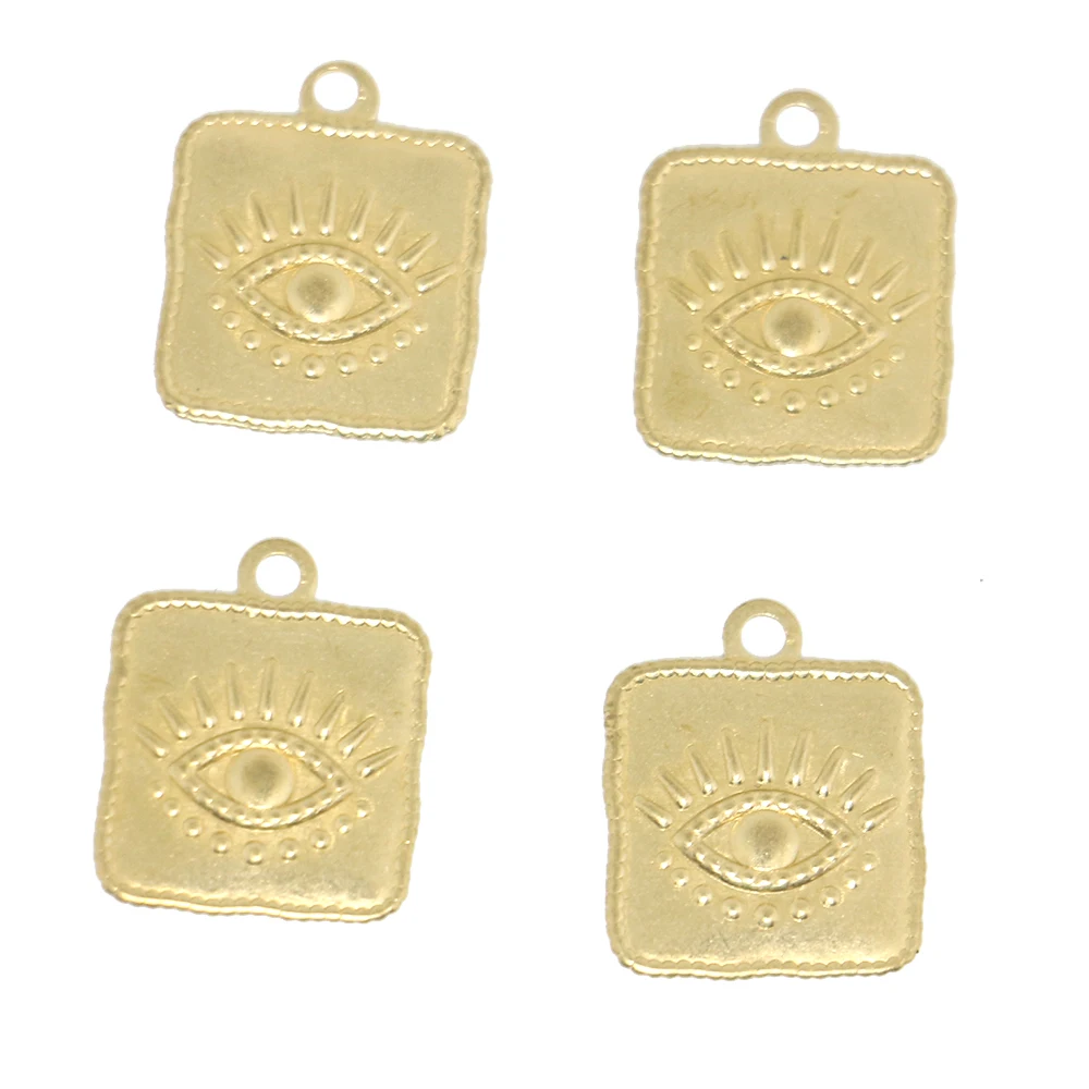 20 штук Ретро ремень подвесные Квадратные Глаза латунный квадратный кусок