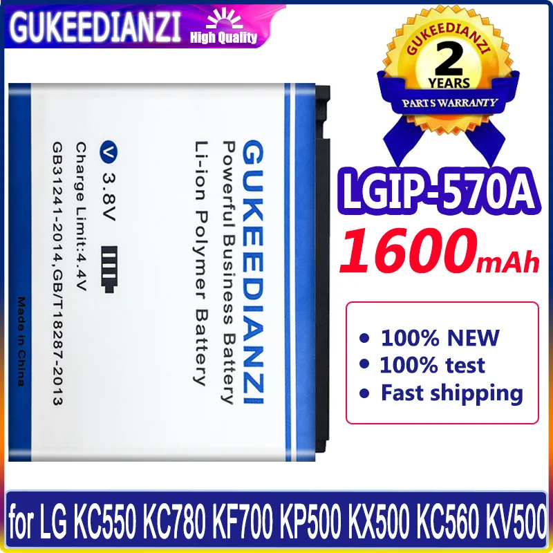 

Mobile Phone Battery LGIP-570A 1600mAh for LG KC550 KC780 KF700 KP500 KX500 KC560 KV500 Batteria + Tracking Number