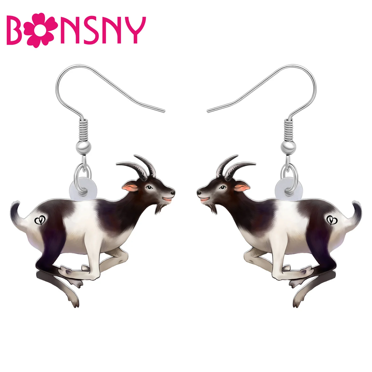 Акриловые серьги Bonsny с животными и козами, Висячие Подвески, украшения, модные ювелирные изделия для женщин и девушек, подарки для друзей, аксессуары
