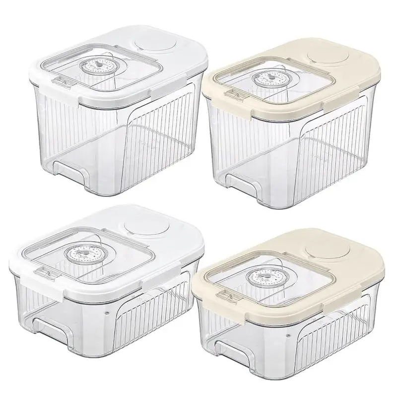 

Прозрачный контейнер для хранения риса с мерной чашкой, магнитное отверстие, влагостойкий контейнер для хранения муки, риса, герметичная банка для кухни