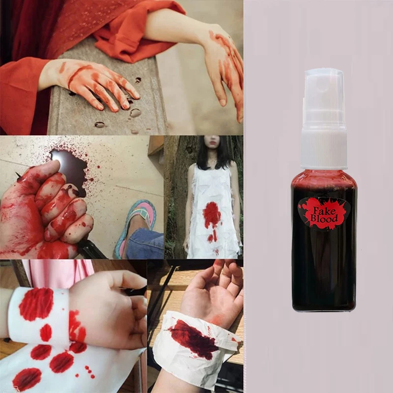 

30ml Halloween Cos Ultra-Realistic Fake Blood Spray for Bloody Nose Eyes Ears Party Vampire Zombie Makeup Props Cos Decoration